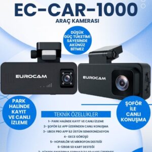 Canlı Takip Sesli Görüşmeli 2 MEGAPİKSEL FULL HD ARAÇ KAMERASI - EC-CAR-1000